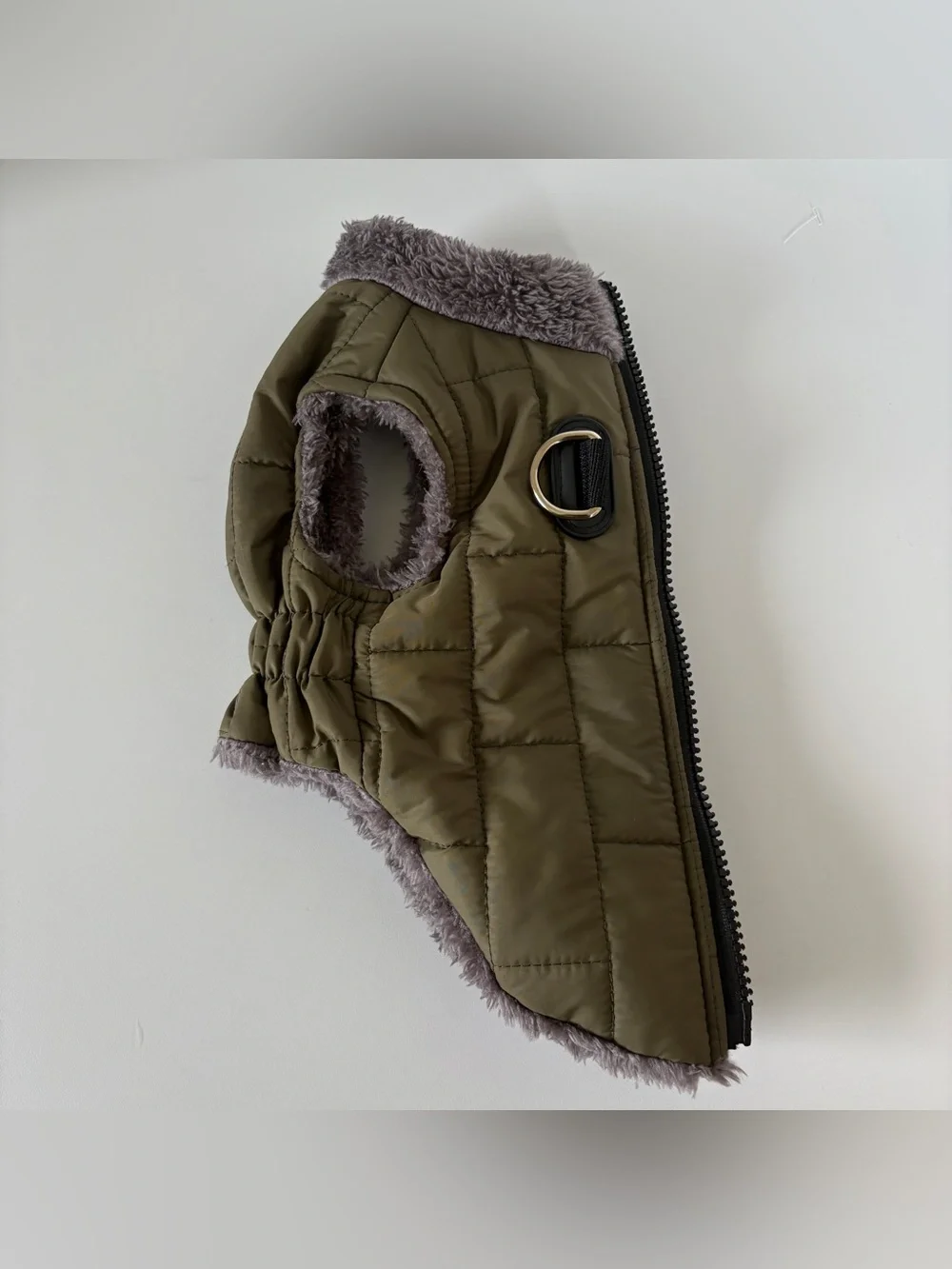 Small Dog Faux fur Jacket with harness